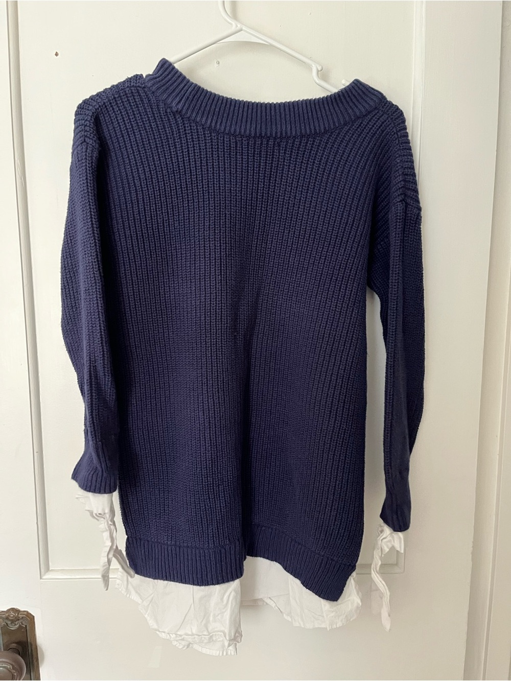 Motherhood Maternity Navy Ribbed Scoop-Neck Layered-Look Sweater